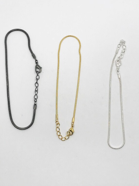 7.5" 1mm snake chain bracelet with 1" extender
