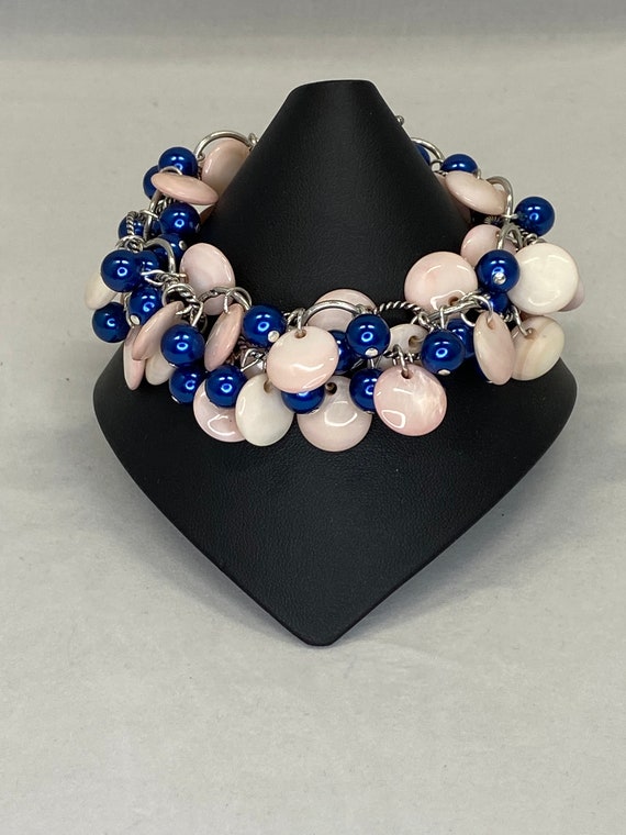 7" pink and blue bracelet