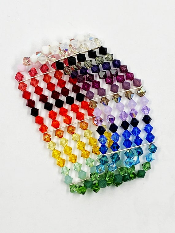 8" multi strand rainbow Swarovski crystal bracelet