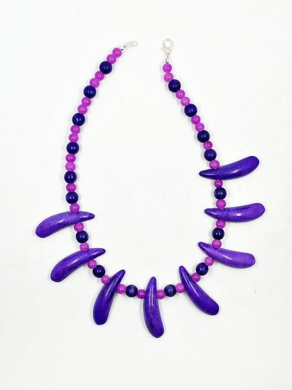 15" purple bead necklace