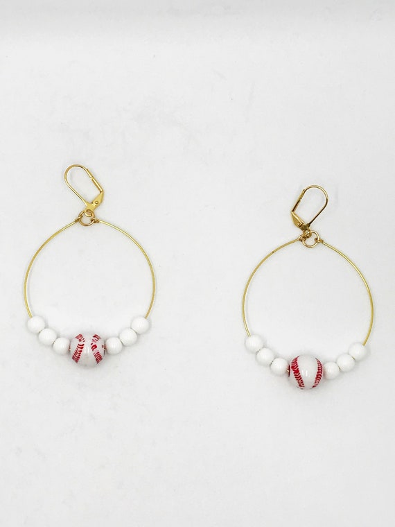 Gold hoop sports earrings