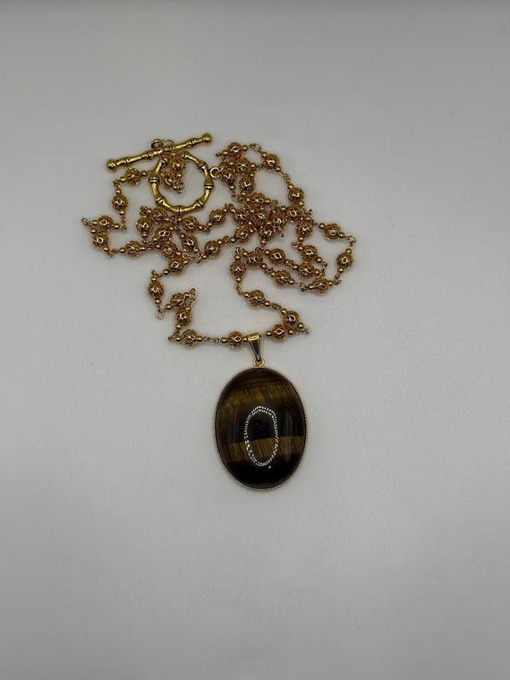 28.5" tiger eye pendant necklace