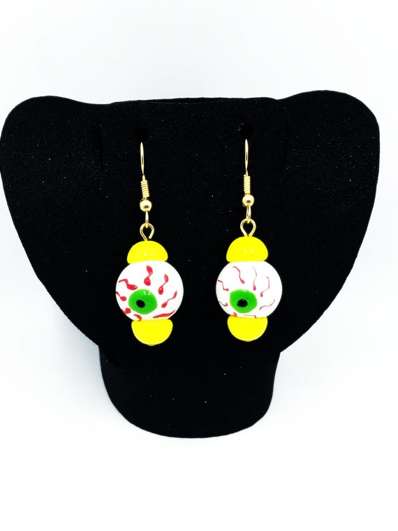Bloodshot eyeball earrings