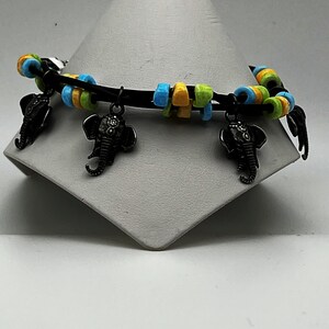 7&quot; multi strand elephant charm bracelet