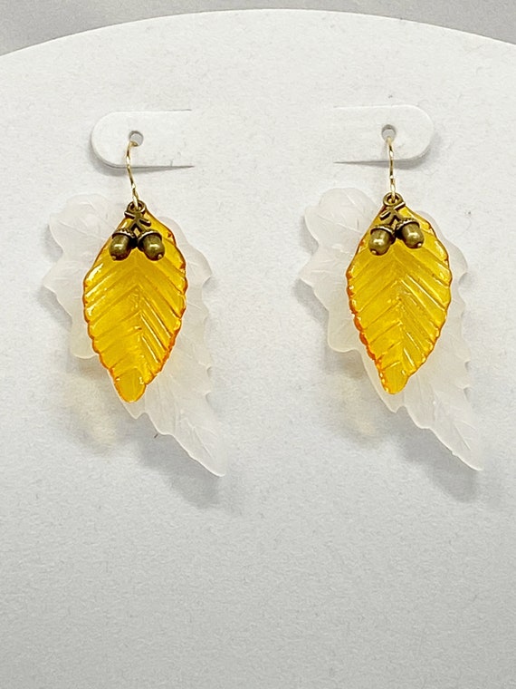 2.5" leaves and acorn earrings