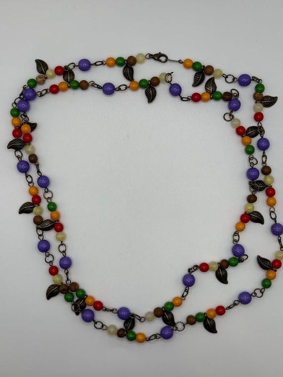 43" fall leaves necklace