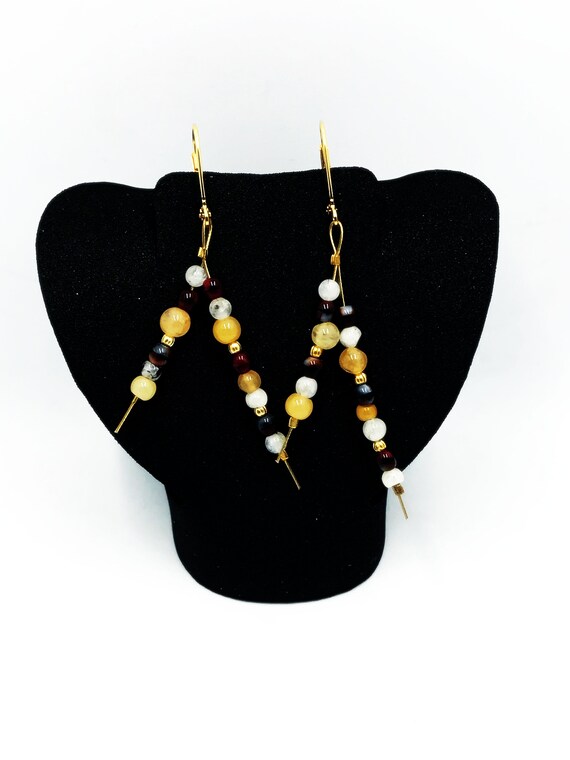 Jasper and agate necklace and earring set