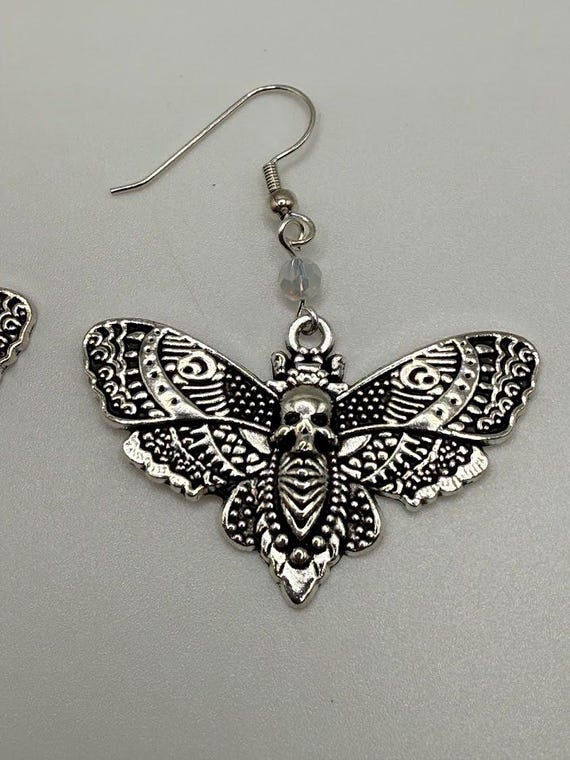 Gothic moth earrings (2 options)