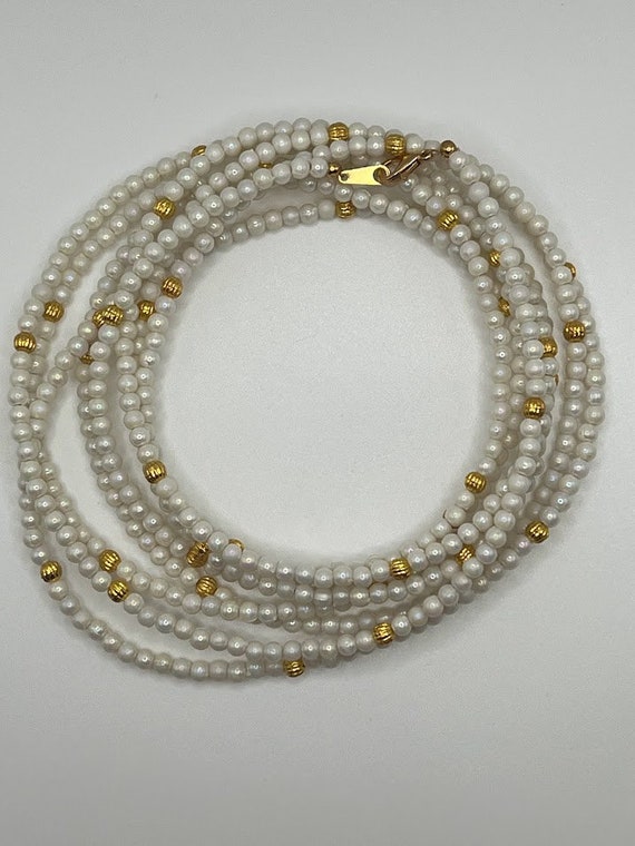 172" pearl and gold bead necklace