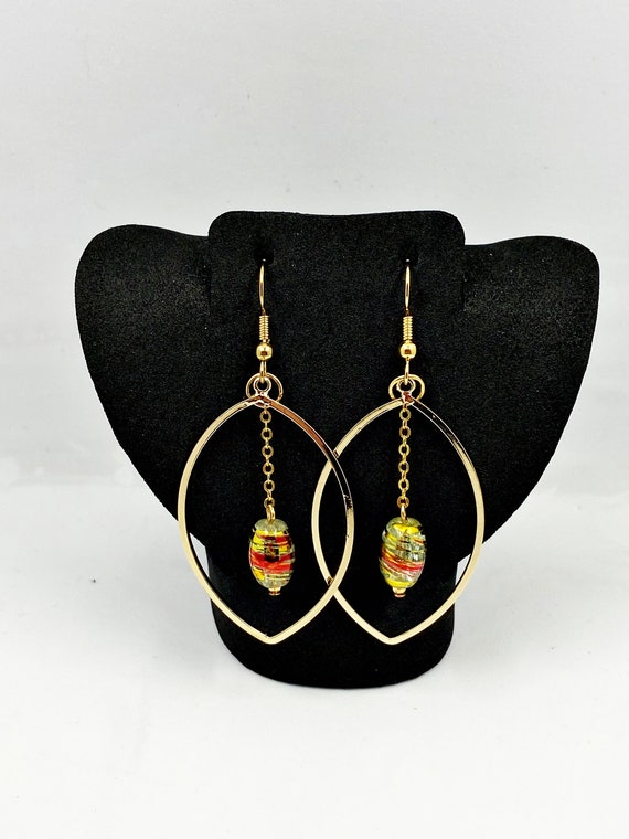 2.2" gold dangle earrings