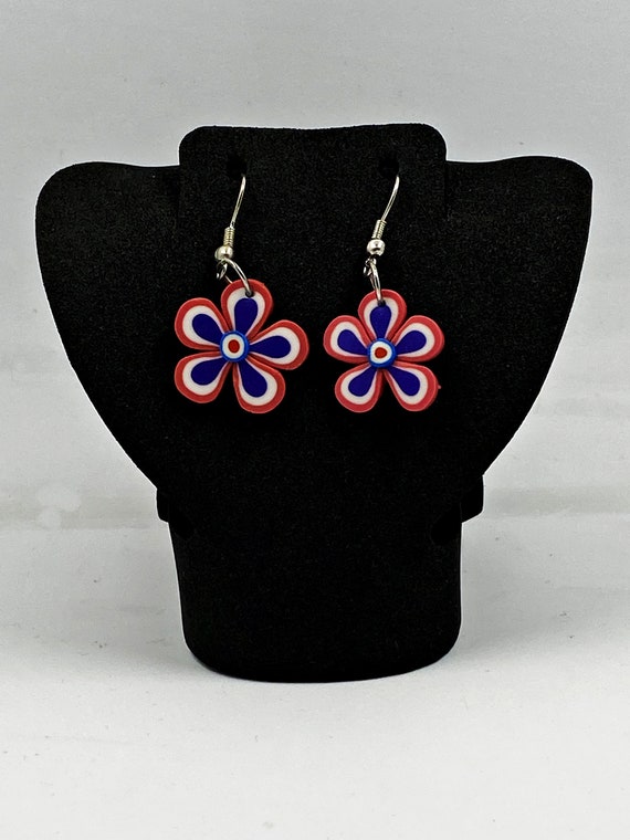 Polymer clay flower earrings