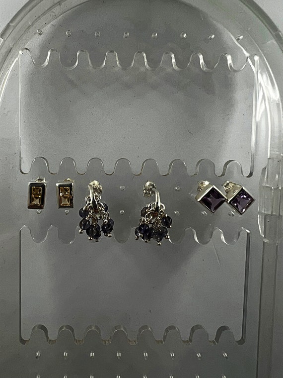 Citrine, amethyst or tanzanite sterling silver earrings