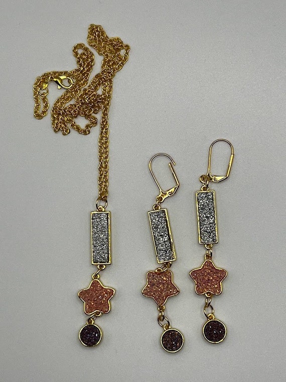 24" pendant and earring set