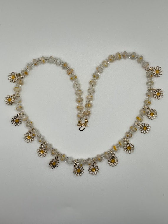 21" enamel flower necklace