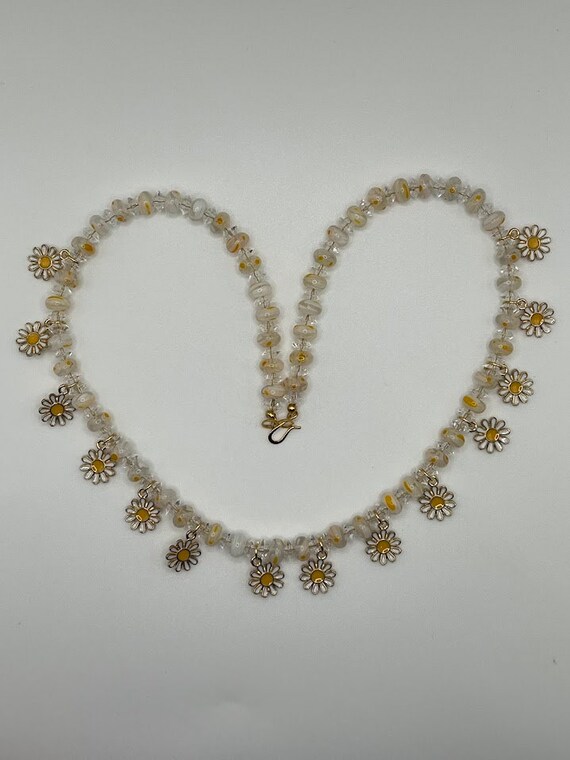 21" enamel flower necklace