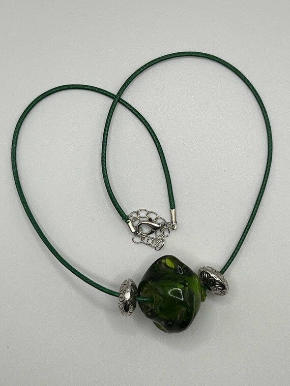 18" freeform glass bead necklace