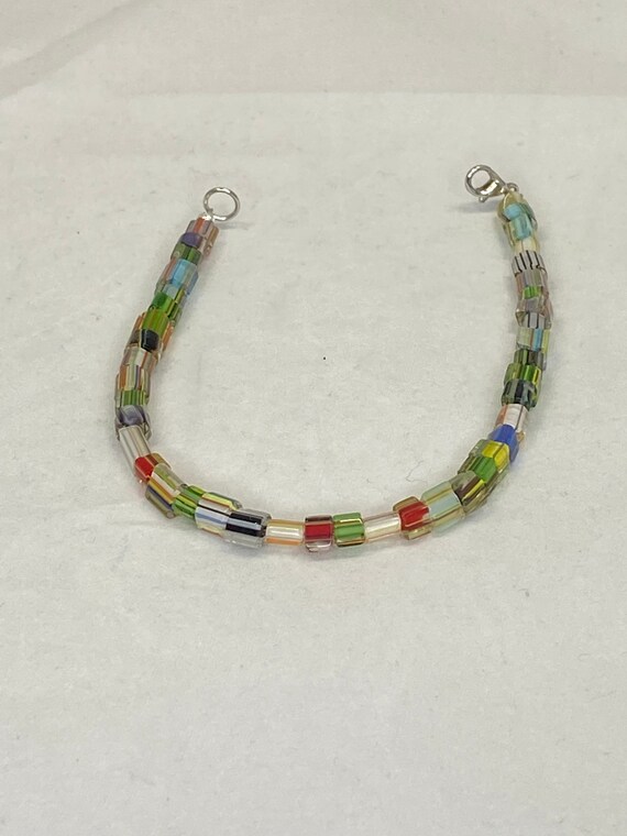 8" cane glass bracelet