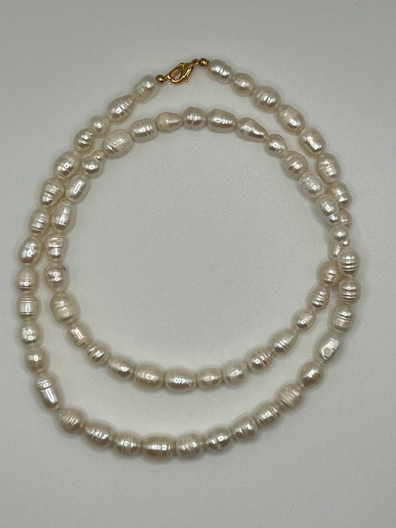 26" white cultured potato pearl necklace