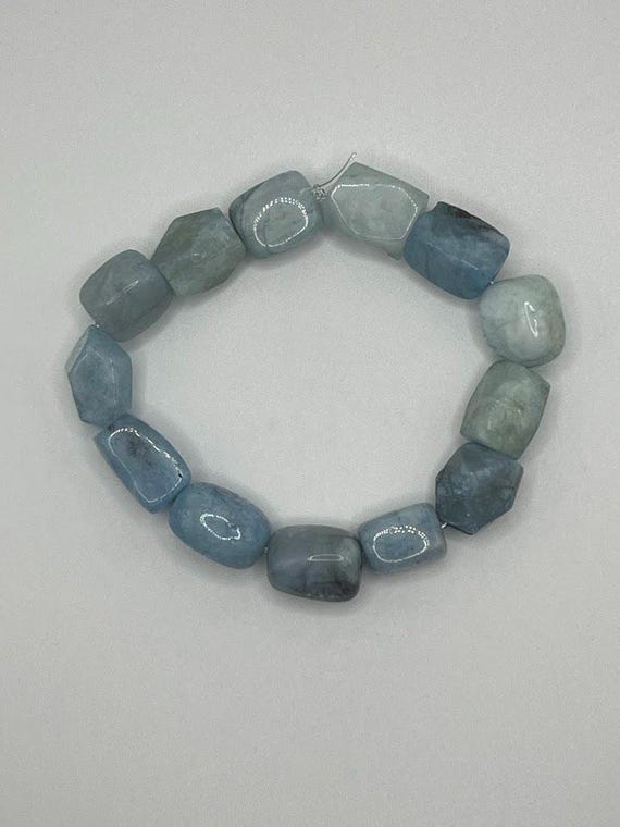 8" aquamarine stretch bracelet (2 options)