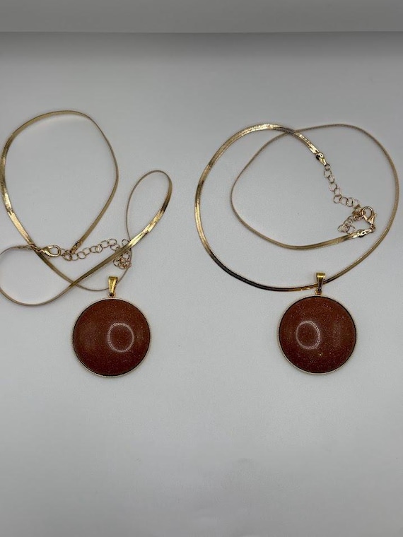 18" goldstone pendant necklace