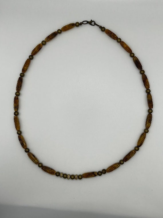 22" honey colored ovals necklace