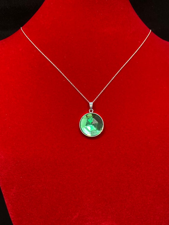 24" green crystal pendant