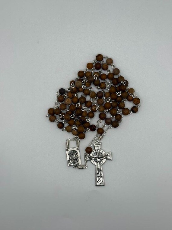 27" tigerskin jasper bead crown rosary