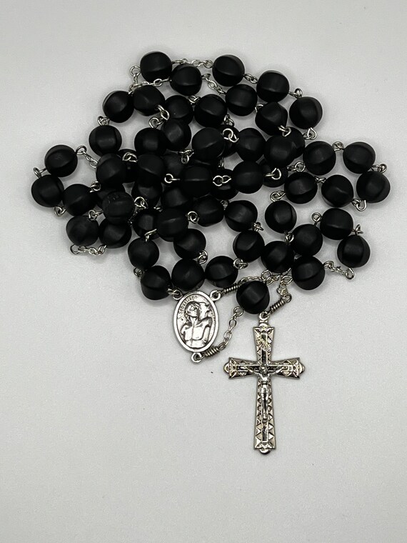 29" black matte twist bead rosary (3 options)