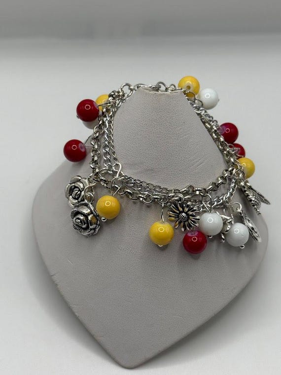 6.5" flowers charm bracelet