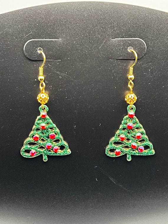 Christmas tree earrings