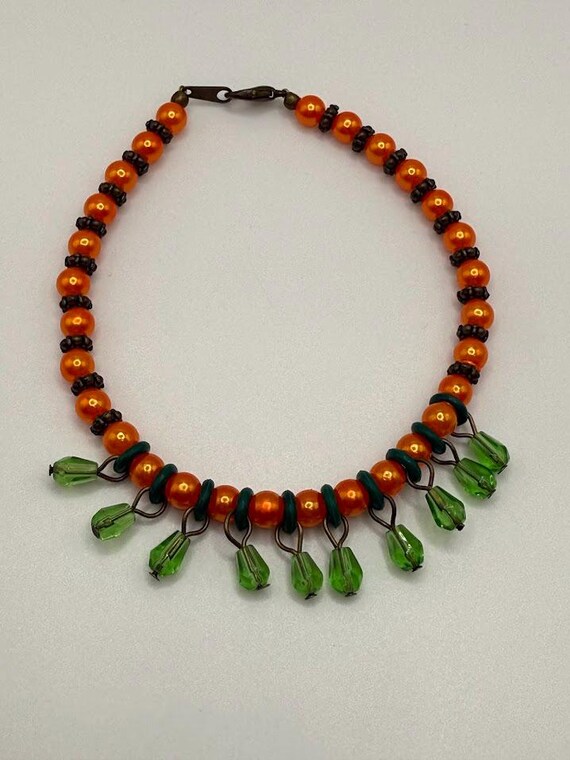 9.5" orange pearl bracelet
