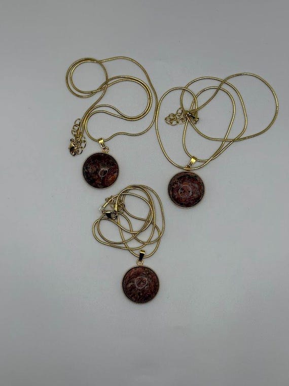 18" leopard skin jasper pendant necklace