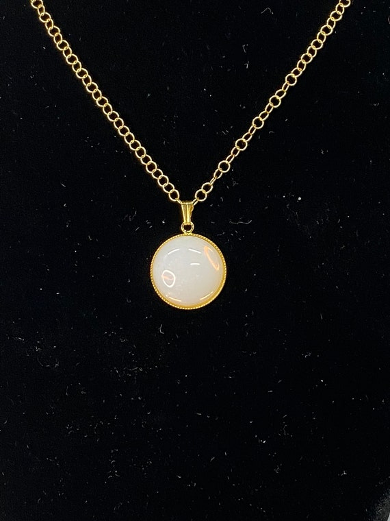 20" sea opal pendant on gold