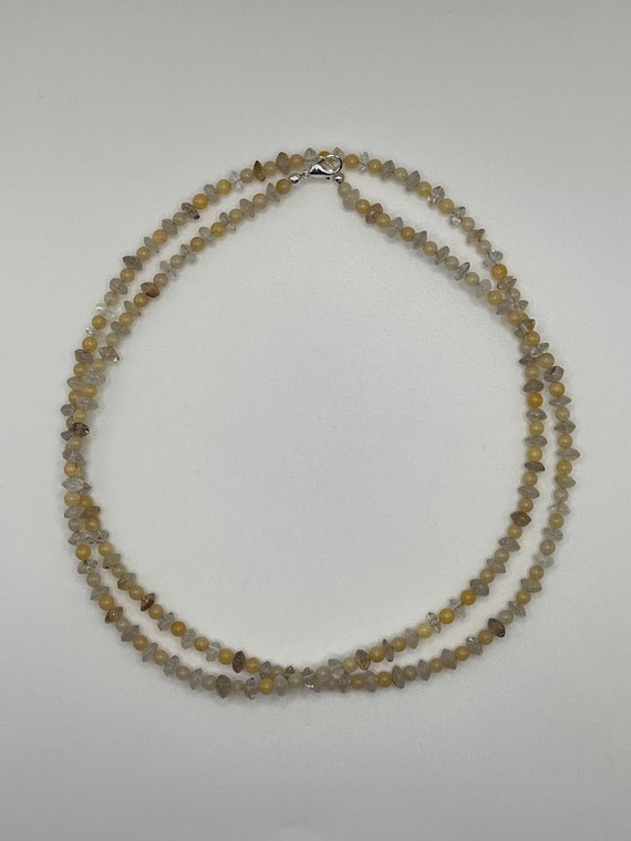 33" calcite and quartz necklace