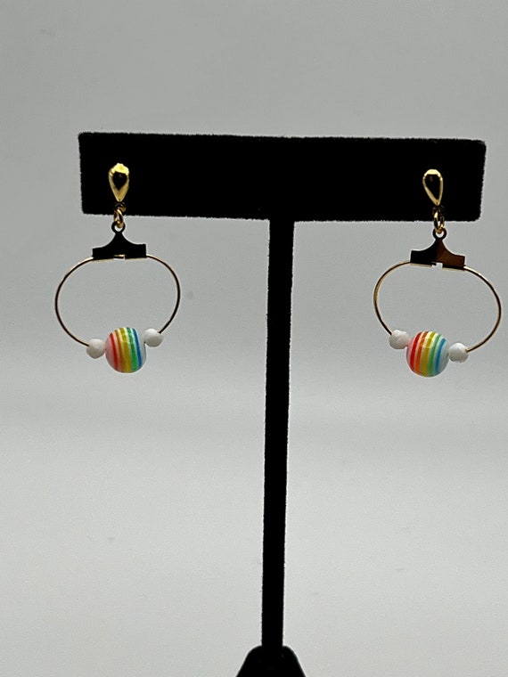 Candy rainbow earrings on silver or gold - stud