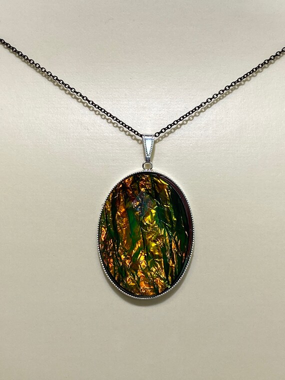 30" orange/green/black stripe pendant