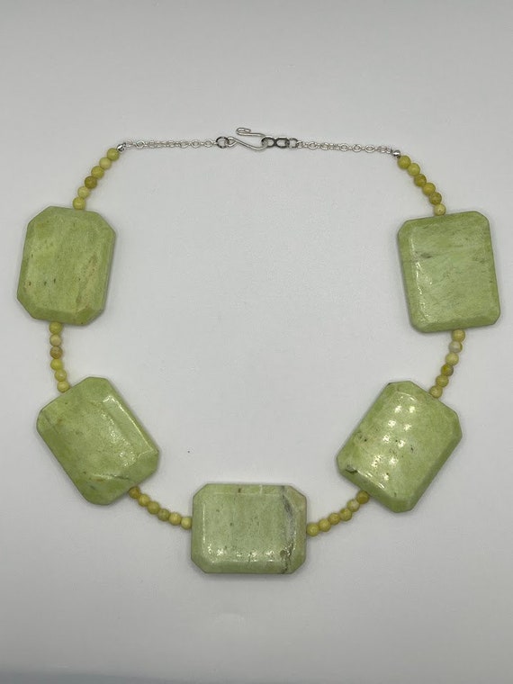 18.5" serpentine and peridot jasper necklace