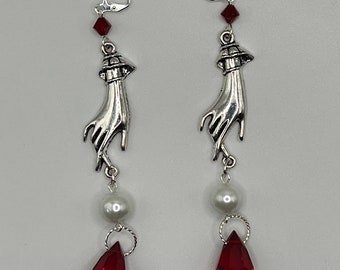 3.25" Victorian hand earrings
