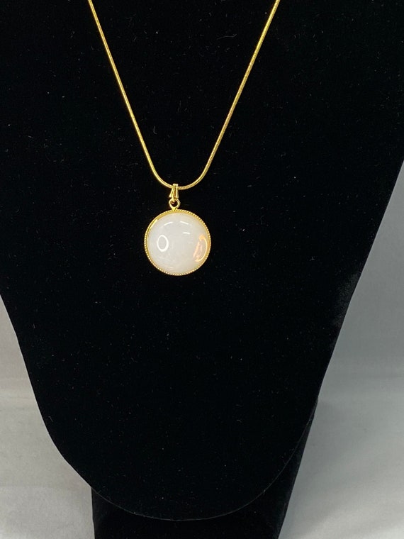 18" sea opal pendant on gold