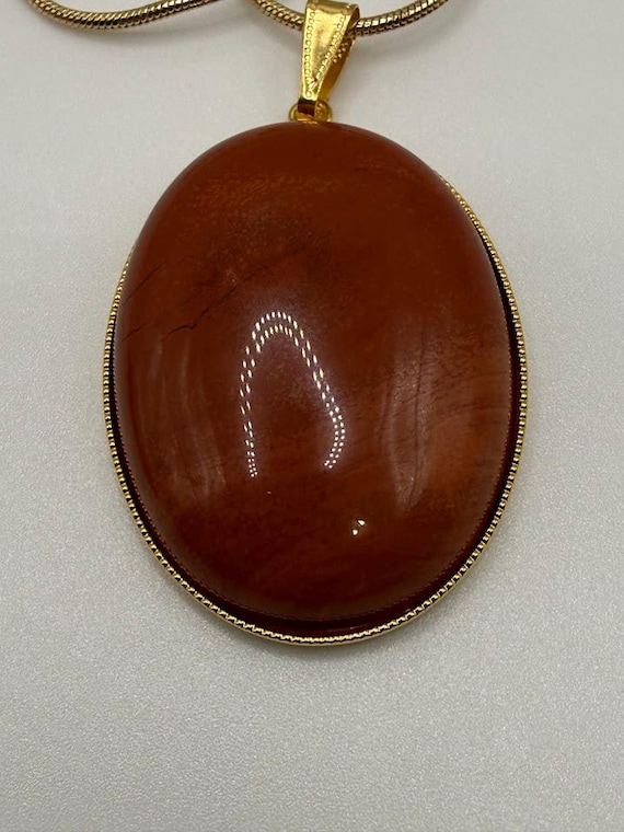 24" red jasper pendant necklace