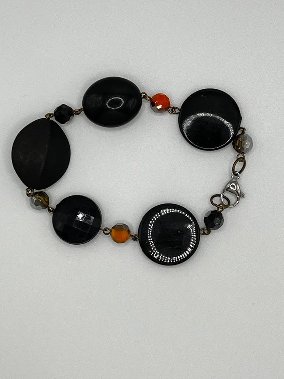 10" black coin bracelet