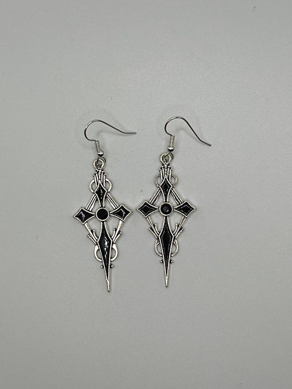 Silver gothic cross earrings (3 options)