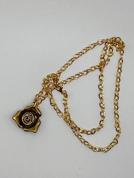 24" gold rose pendant