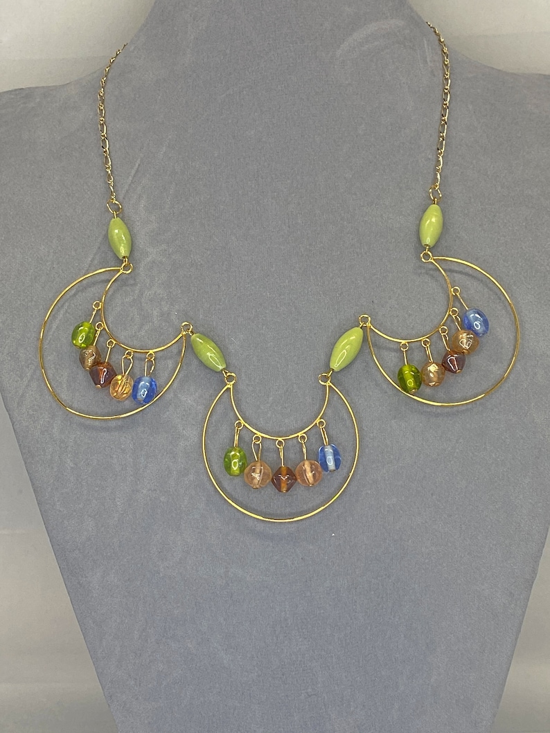 20 beaded gold frames necklace