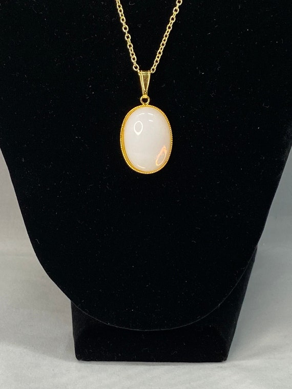 20" sea opal pendant on gold