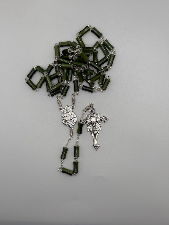 27.5" green shimmer rosary