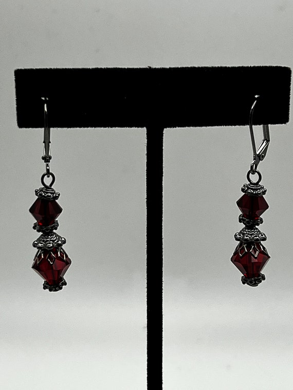 Victorian Gothic inspired earrings with Swarovski crystal beads