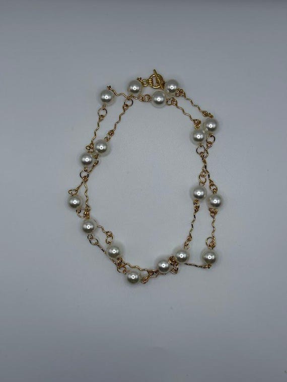 27" white pearl necklace