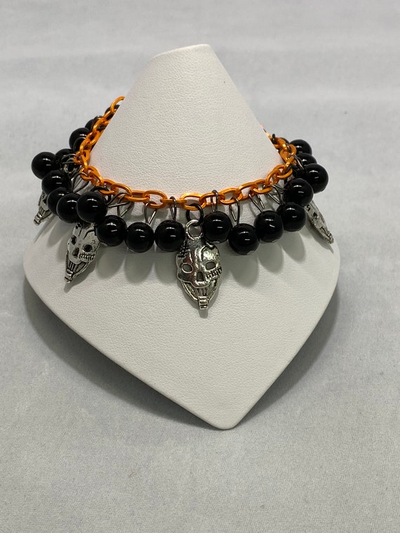 7" skull charm bracelet