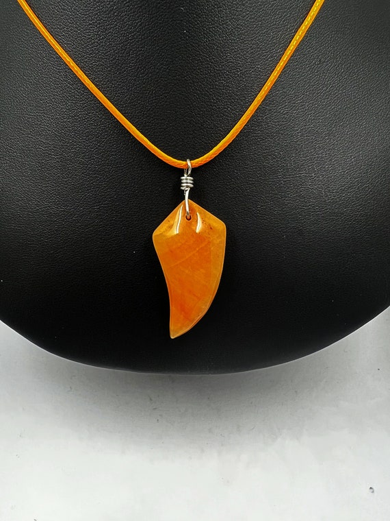 18" yellow jasper pendant on cord